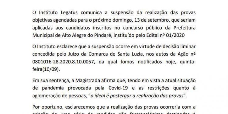 Oposição de Alto Alegre do Pindaré pode está por trás do adiamento do concurso público