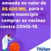 Vereador Thyago Freitas disponibiliza seiscentos mil de emenda para compra de vacinas contra COVID-19.