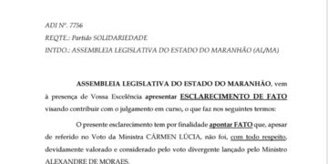 Critério de desempate é de 1991, afirma Alema em petição ao STF